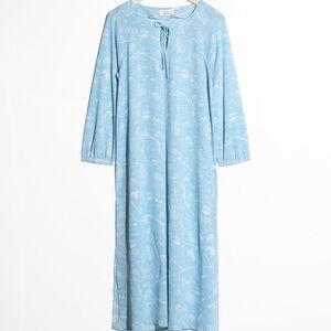 & Other Stories Blue Tropical Print Kaftan Dress